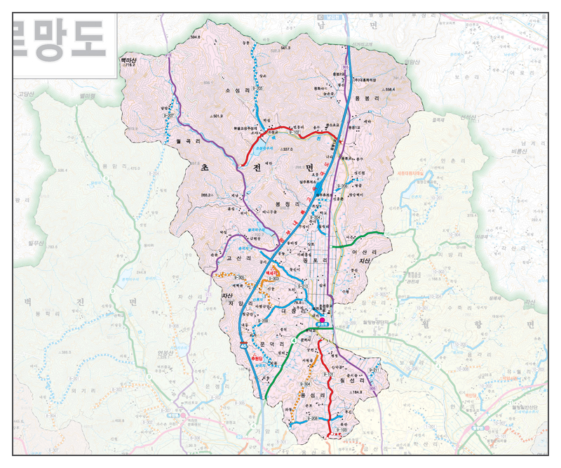 초전면지형도